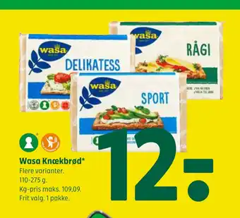 Coop 365 Wasa Knækbrød tilbud