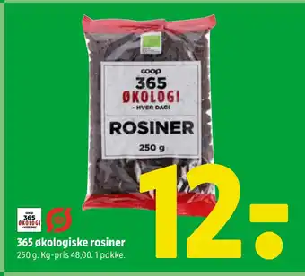 Coop 365 365 økologiske rosiner tilbud