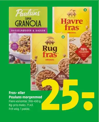 Coop 365 Fras- eller Pauluns morgenmad tilbud