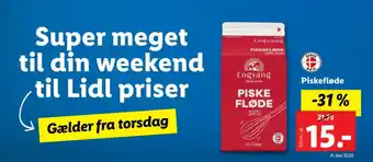 Lidl Piskefløde tilbud