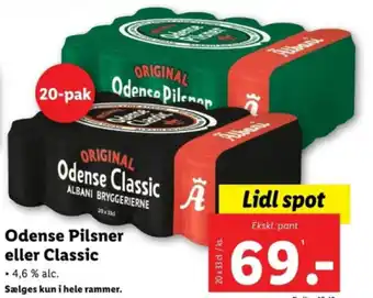 Lidl Odense Pilsner eller Classic tilbud