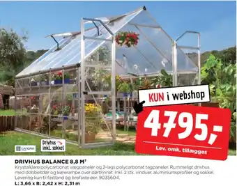 jem & fix DRIVHUS BALANCE 8,8 M² tilbud