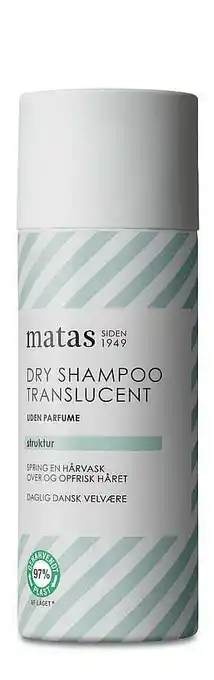 Matas Dry Shampoo Translucent Uden Parfume tilbud