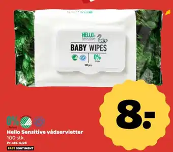 Netto Hello Sensitive vådservietter tilbud