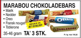 ABC Lavpris MARABOU CHOKOLADEBARS tilbud