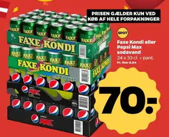 Netto Faxe Kondi eller Pepsi Max sodavand tilbud