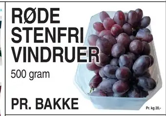 ABC Lavpris RØDE STENFRI VINDRUER tilbud