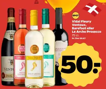 Netto Vidal Fleury Ventoux, Barefoot eller Le Arche Prosecco tilbud