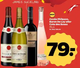 Netto Cuvée Philpson, Baron De Ley eller Cote des Roses tilbud