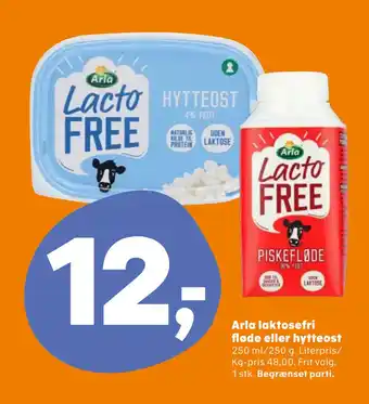 Kvickly Arla laktosefri fløde eller hytteost tilbud