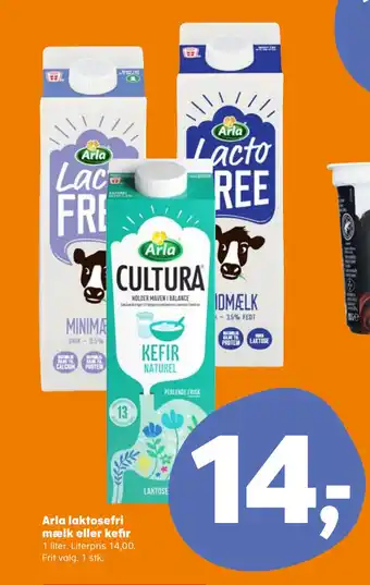 Kvickly Arla laktosefri mælk eller kefir tilbud
