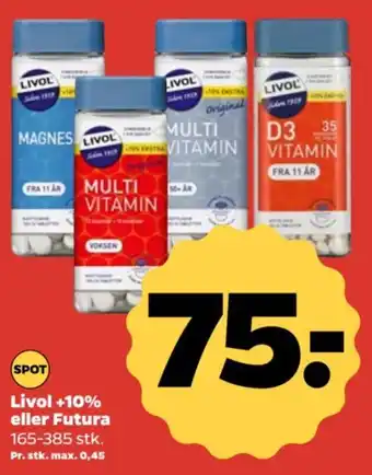 Netto Livol +10% eller Futura tilbud
