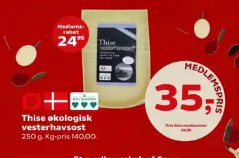 Kvickly Thise økologisk vesterhavsost tilbud