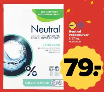 Neutral vaskepulver