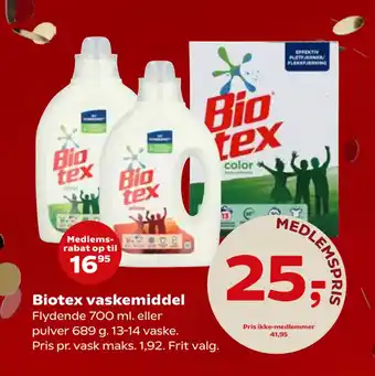 Kvickly Biotex vaskemiddel tilbud