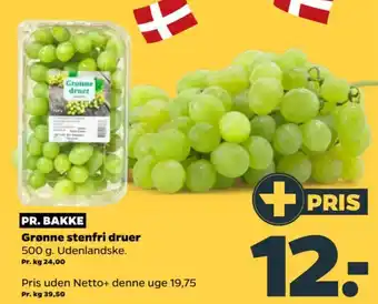 Netto Grønne stenfri druer tilbud