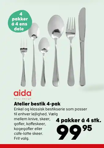 Kvickly Atelier bestik 4-pak tilbud