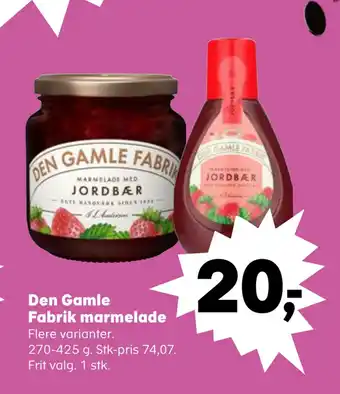 Kvickly Den Gamle Fabrik marmelade tilbud