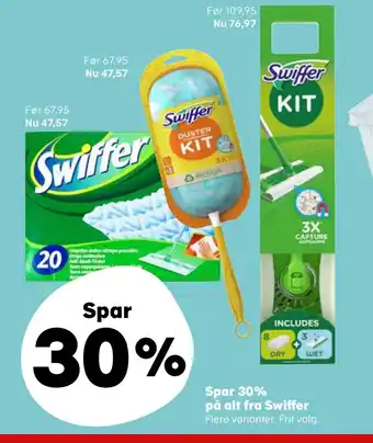 Kvickly Spar 30% på alt fra Swiffer tilbud