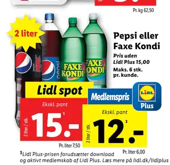 Lidl Pepsi eller Faxe Kondi tilbud