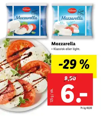 Lidl Mozzarella tilbud