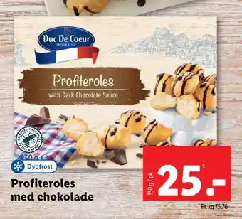 Lidl Profiteroles med chokolade tilbud