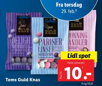 Lidl Toms Guld Knas tilbud