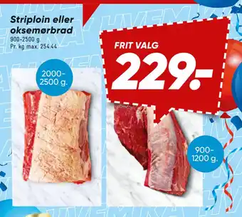 Bilka Striploin eller oksemørbrad tilbud