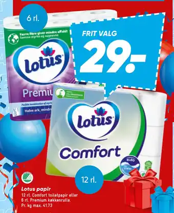 Bilka Lotus papir tilbud
