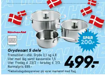 Bilka Grydesæt 5 dele tilbud