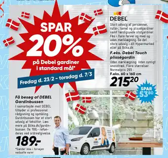 Bilka Debel Touch plisségardin tilbud