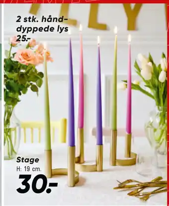 Bilka 2 stk. hånddyppede lys tilbud