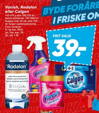 Bilka Vanish, Rodalon eller Calgon tilbud