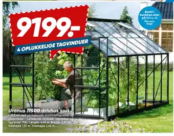 Bilka Uranus 11500 drivhus sort tilbud