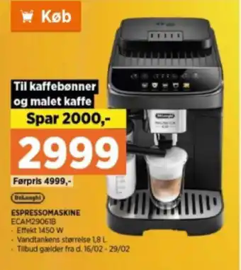 Power ESPRESSOMASKINE ECAM29061B tilbud