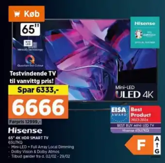 Power 65" 4K HDR SMART TV 65U7KQ tilbud