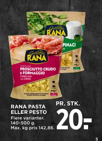 MENY RANA PASTA ELLER PESTO tilbud