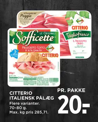MENY CITTERIO ITALIENSK PÅLÆG tilbud