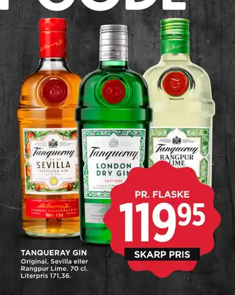 MENY TANQUERAY GIN tilbud