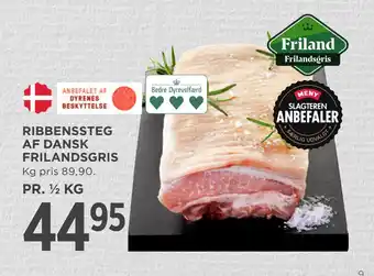 MENY RIBBENSSTEG AF DANSK FRILANDSGRIS tilbud