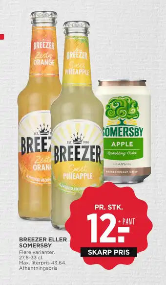 MENY BREEZER ELLER SOMERSBY tilbud