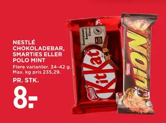 MENY NESTLÉ CHOKOLADEBAR, SMARTIES ELLER POLO MINT tilbud