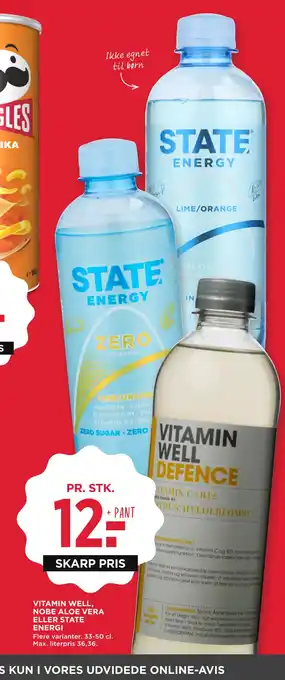 MENY VITAMIN WELL, NOBE ALOE VERA ELLER STATE ENERGI tilbud
