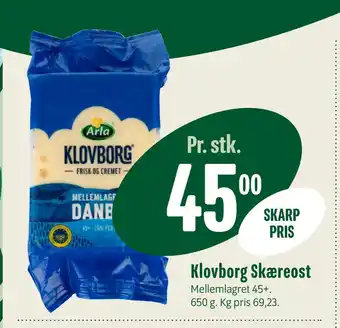 Min Købmand Klovborg Skæreost tilbud