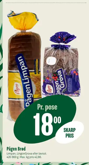 Min Købmand Pågen Brød tilbud