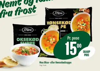 Min Købmand Mou Okse- eller Hønsekødsuppe tilbud
