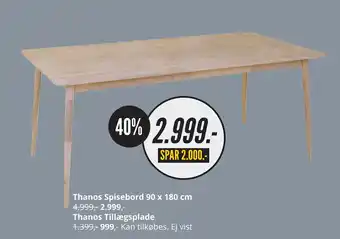 Thanos Spisebord 90 x 180 cm