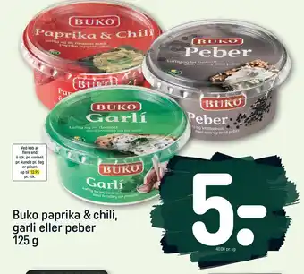 REMA 1000 Buko paprika & chili, garli eller peber 125 g tilbud