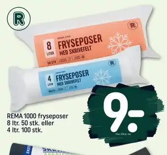 REMA 1000 REMA 1000 fryseposer 8 ltr. 50 stk. eller 4 ltr. 100 stk tilbud