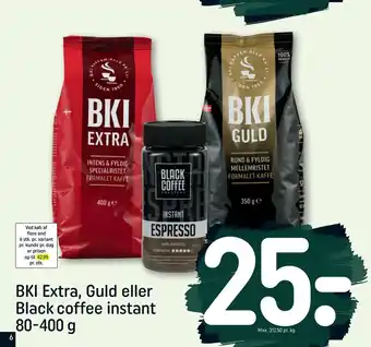 BKI Extra, Guld eller Black coffee instant 80-400 g